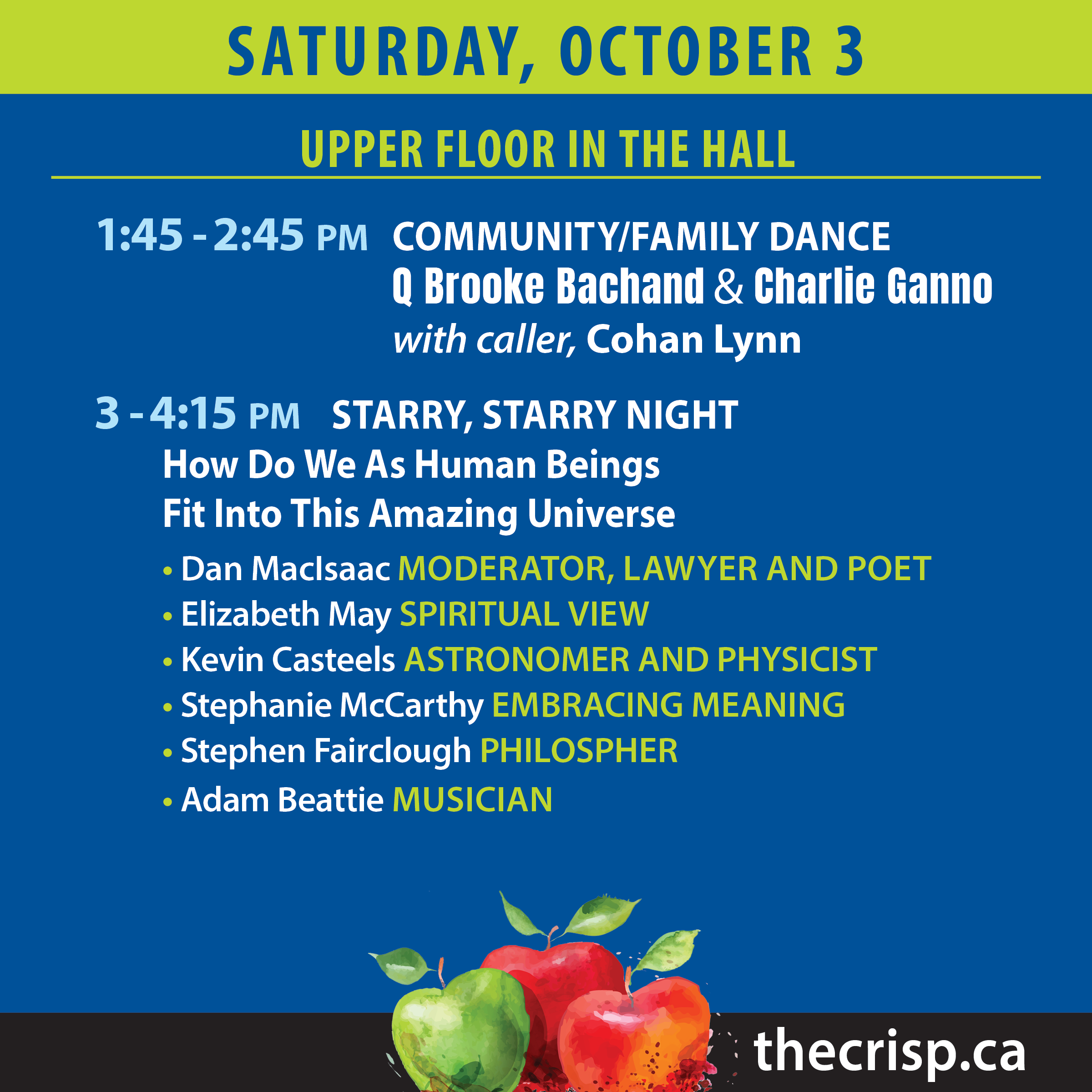 6The Crisp 2026.Online Tiles.Daily Schedule.Oct 3E